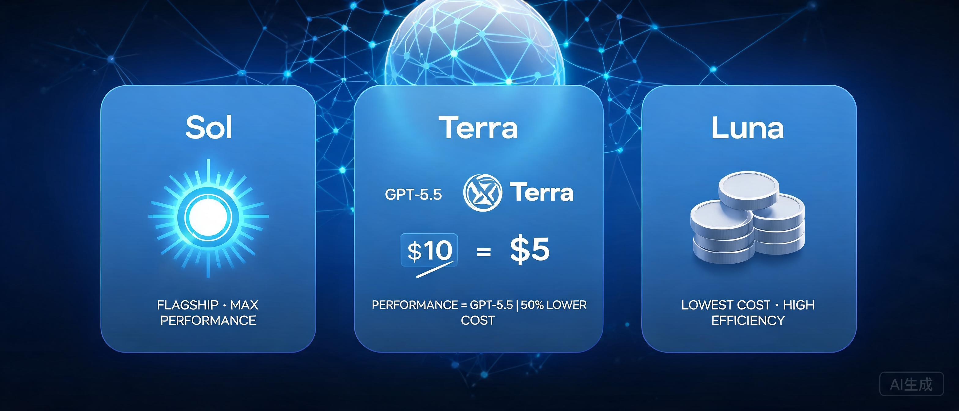 OpenAI GPT-5.6系列限量预览：旗舰Sol领衔，Terra性能持平GPT-5.5价格减半配图1